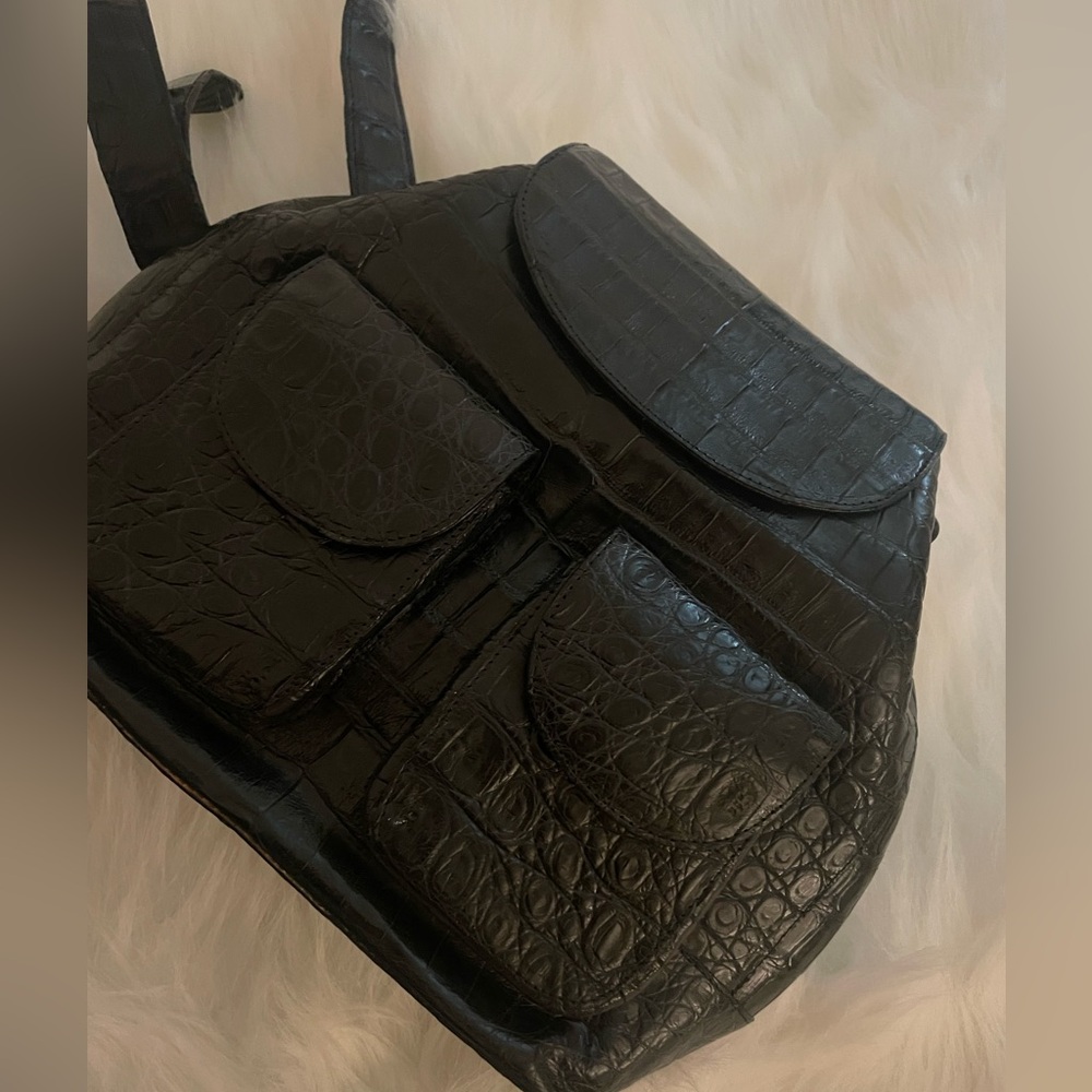 Nancy Gonzalez black crocodile backpack